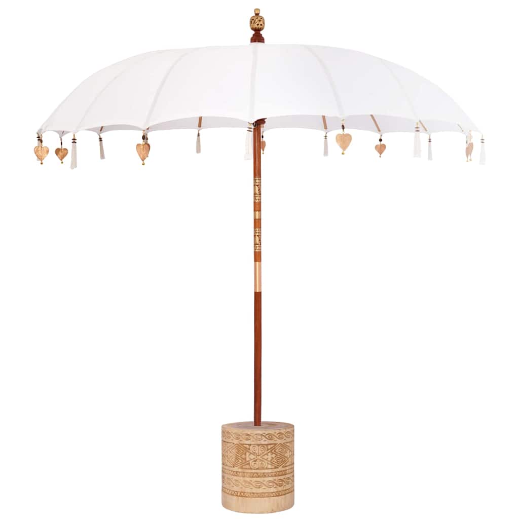 Balinesisk parasol med base 250 220 x 220 x 250 cm