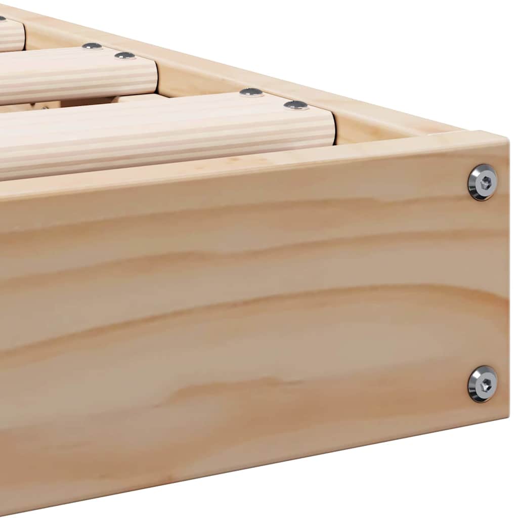 Gulv seng ramme Naturfarvet 90 x 210 cm Massiv fyrretræ