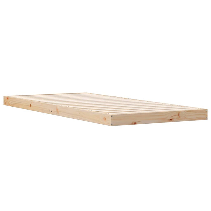 Gulv seng ramme Naturfarvet 90 x 210 cm Massiv fyrretræ