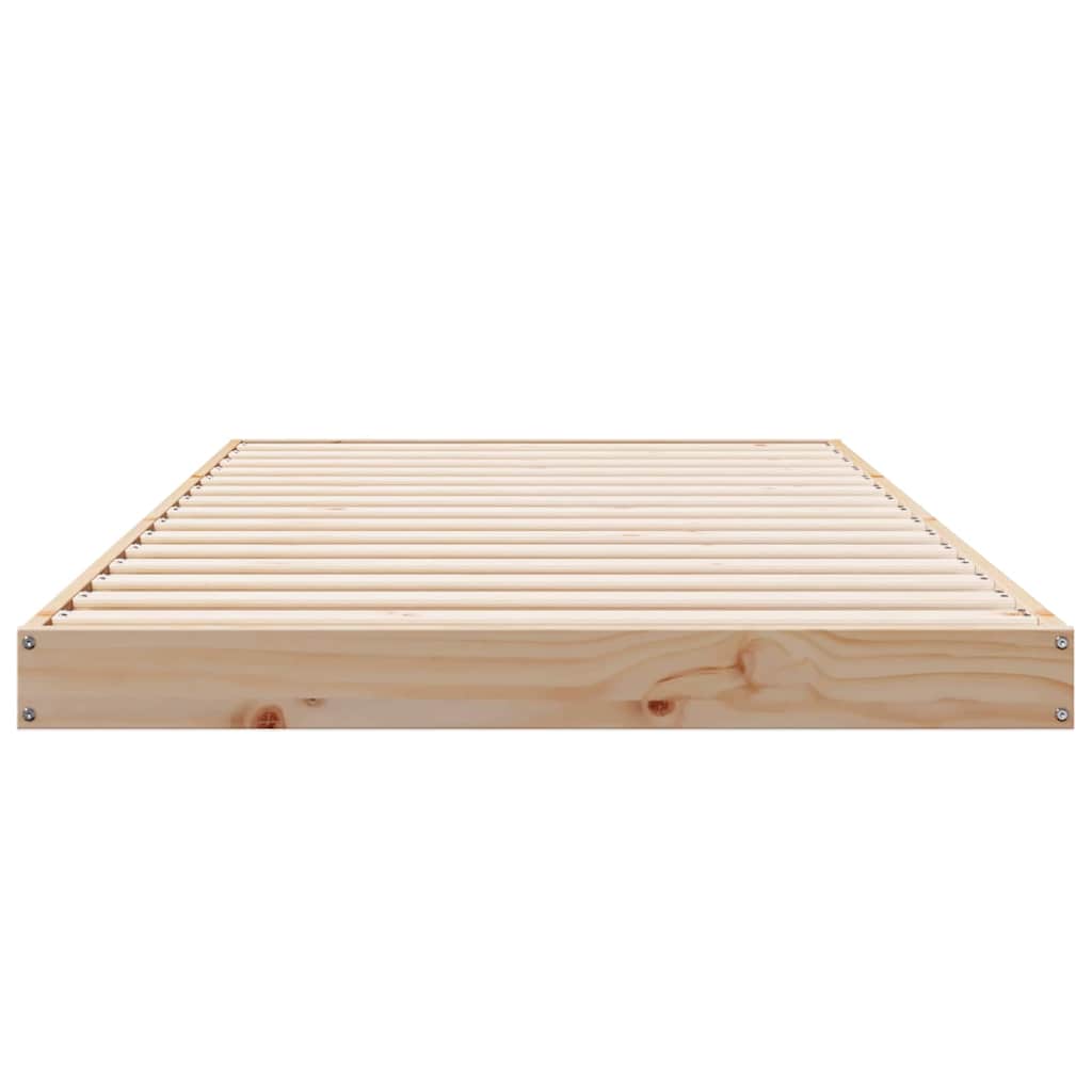 Gulv seng ramme Naturfarvet 90 x 210 cm Massiv fyrretræ