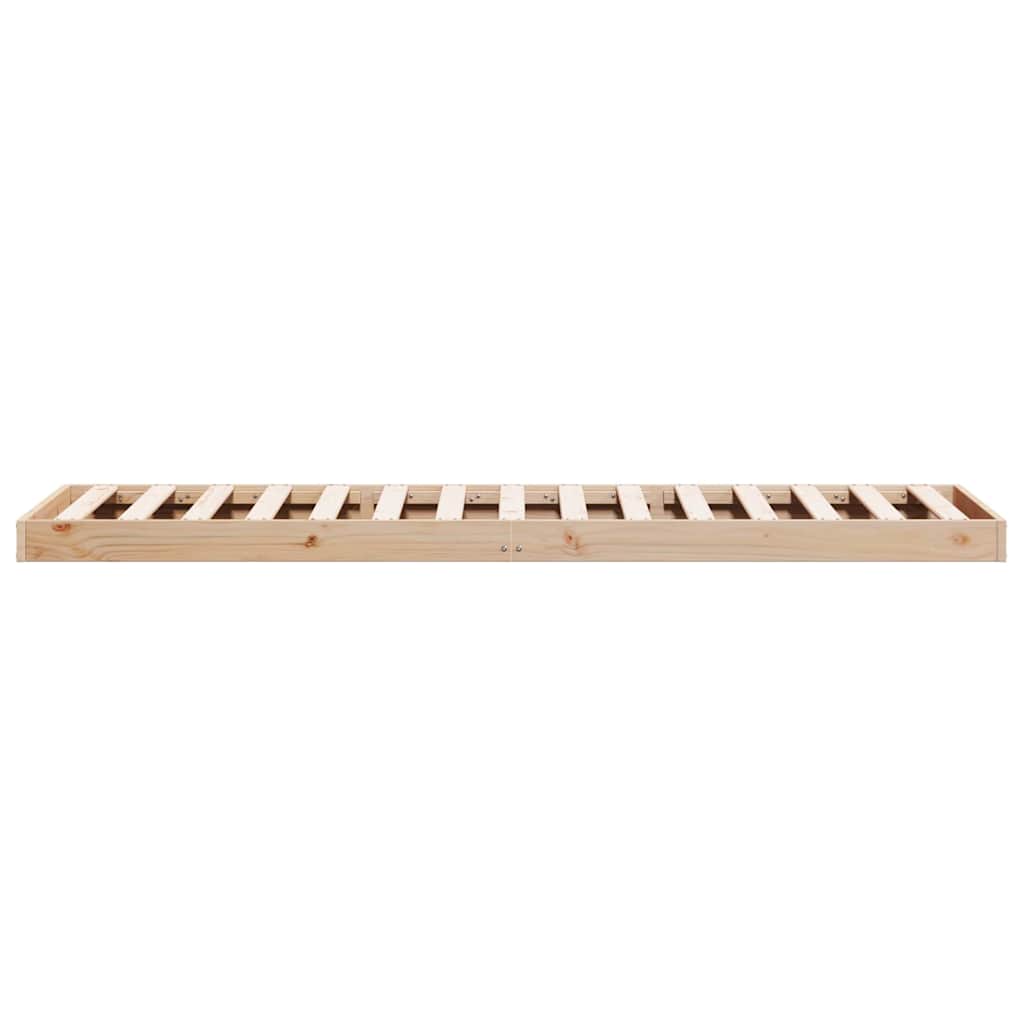Gulv seng ramme Naturfarvet 90 x 210 cm Massiv fyrretræ