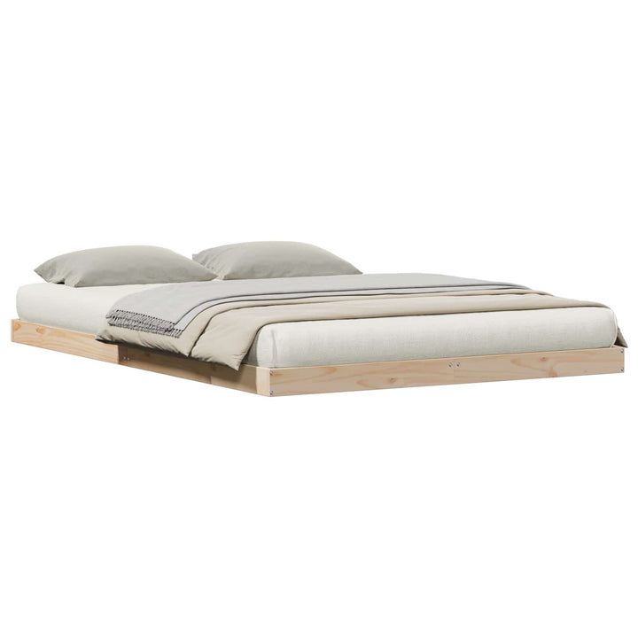 Gulv seng ramme Naturfarvet 140 x 210 cm Massiv fyrretræ