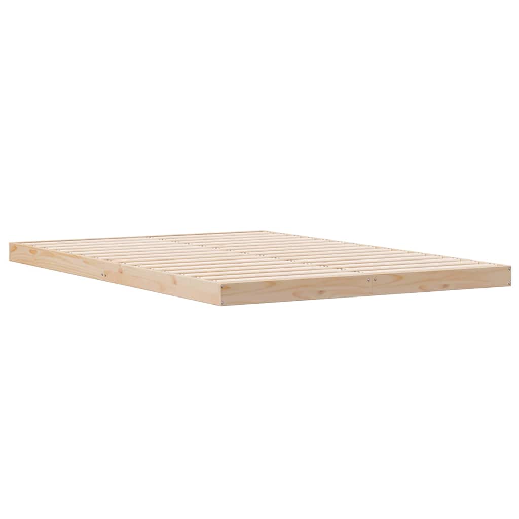 Gulv seng ramme Naturfarvet 140 x 210 cm Massiv fyrretræ