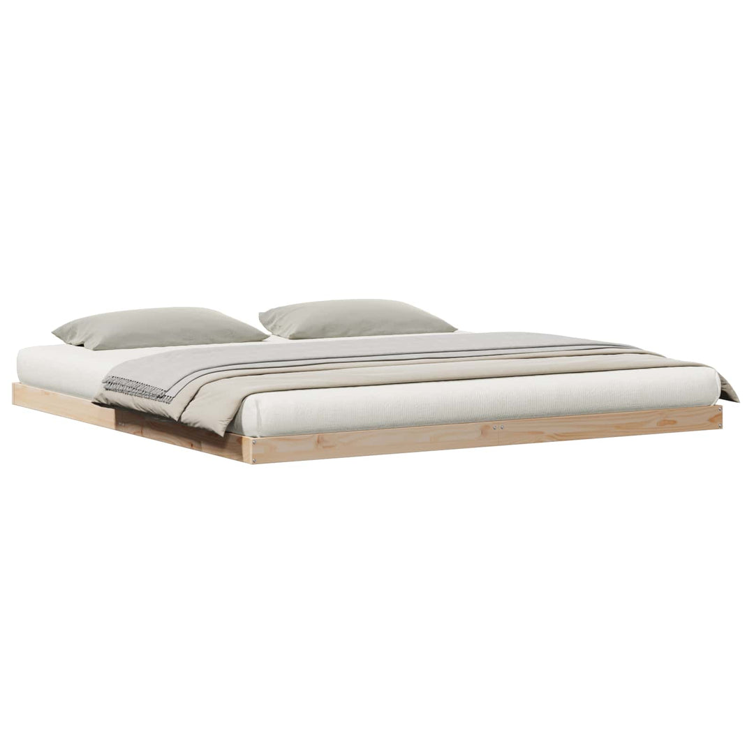 Gulv seng ramme Naturfarvet 213,5 x 184 x 9 cm Massiv fyrretræ