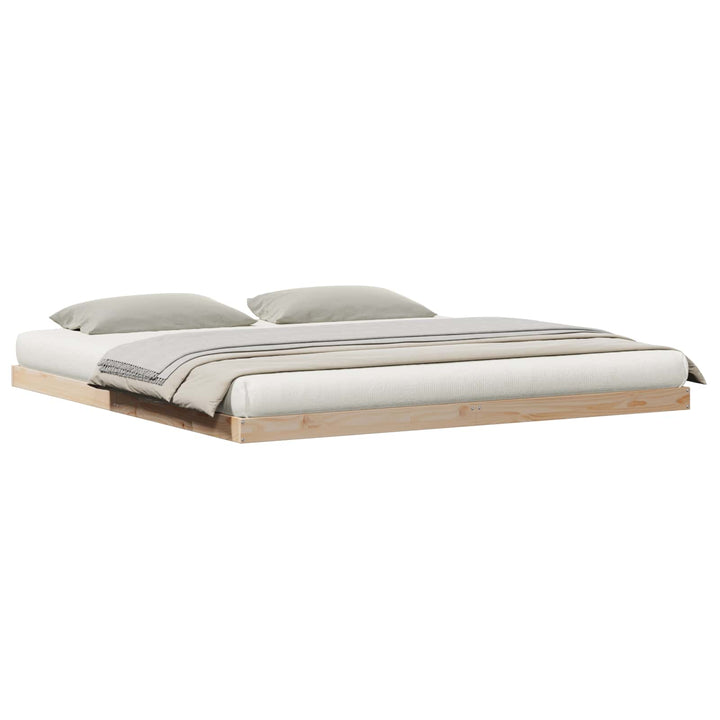 Gulv seng ramme Naturfarvet 213,5 x 184 x 9 cm Massiv fyrretræ