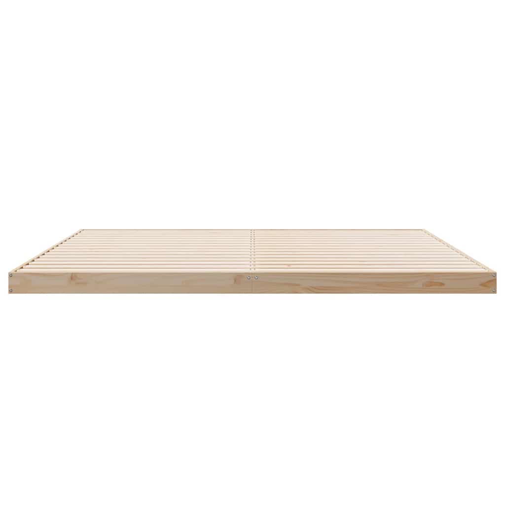 Gulv seng ramme Naturfarvet 213,5 x 184 x 9 cm Massiv fyrretræ