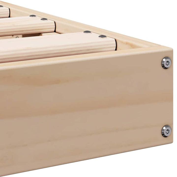 Gulv seng ramme Naturfarvet 213,5 x 204 x 9 cm Massiv fyrretræ
