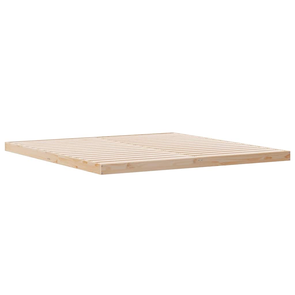 Gulv seng ramme Naturfarvet 213,5 x 204 x 9 cm Massiv fyrretræ