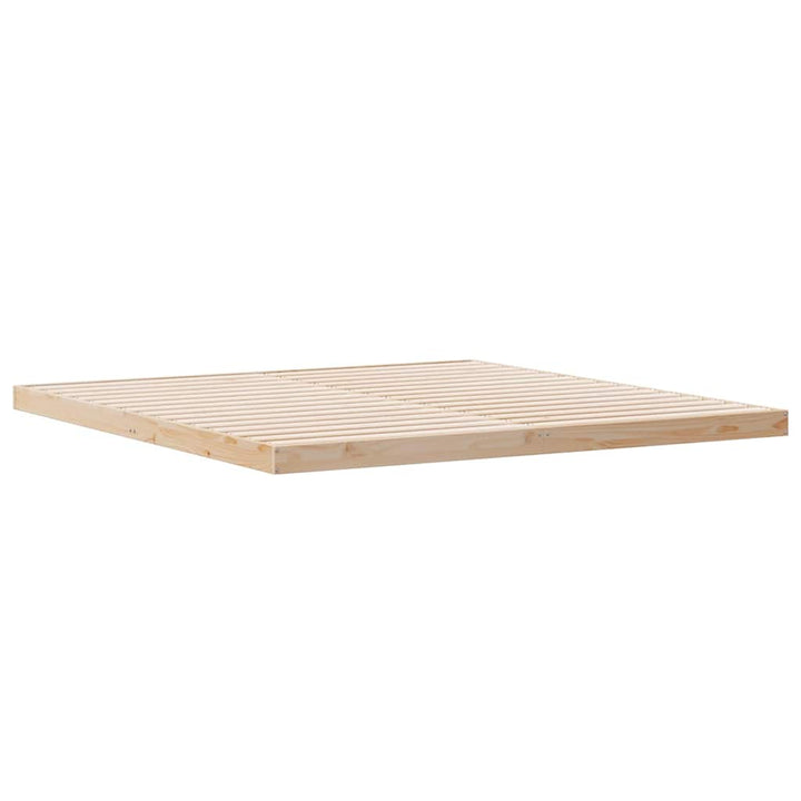 Gulv seng ramme Naturfarvet 213,5 x 204 x 9 cm Massiv fyrretræ