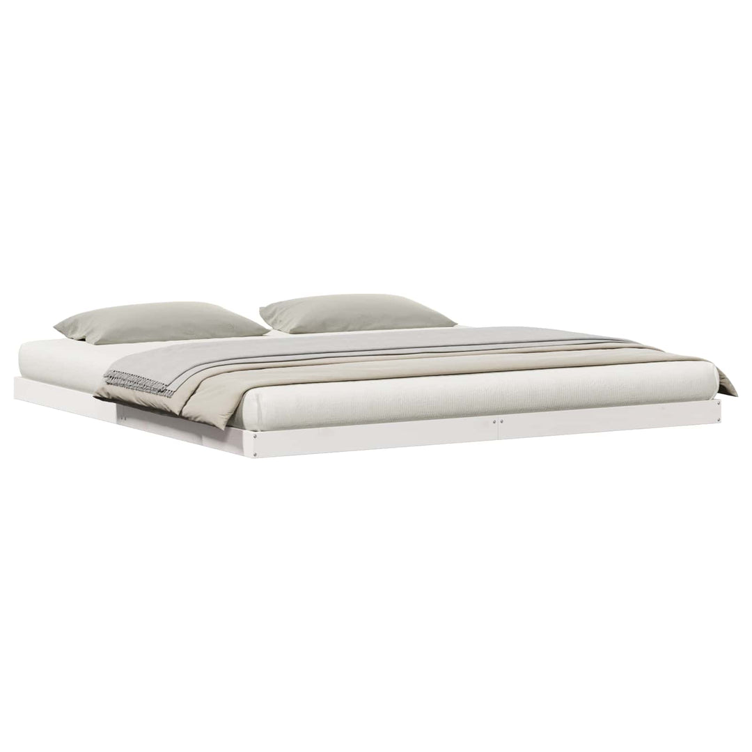 Gulvsengramme Hvid 213,5 x 204 x 9 cm Massiv fyrretræ