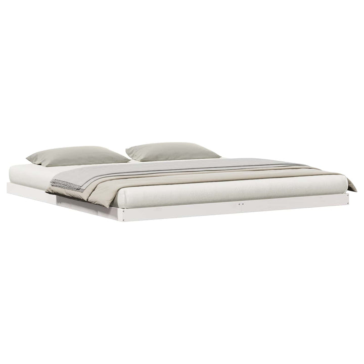 Gulvsengramme Hvid 213,5 x 204 x 9 cm Massiv fyrretræ