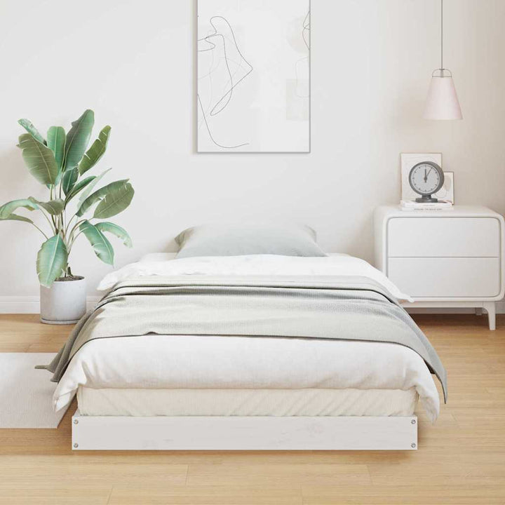 Gulvsengramme Hvid 100 x 220 cm Massiv fyrretræ