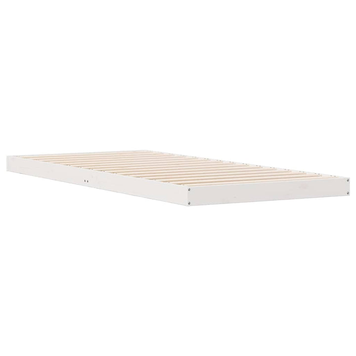 Gulvsengramme Hvid 100 x 220 cm Massiv fyrretræ
