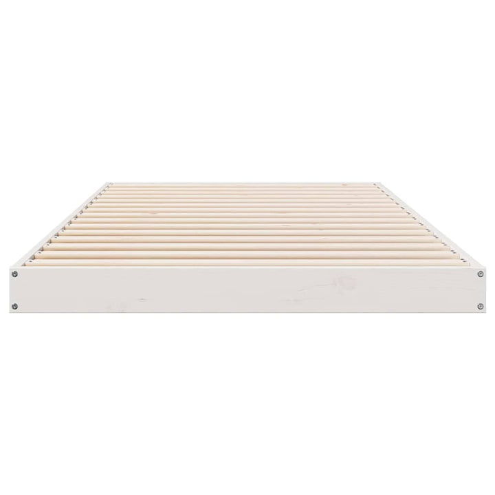 Gulvsengramme Hvid 100 x 220 cm Massiv fyrretræ