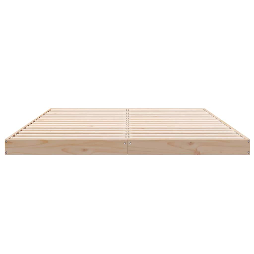 Gulvsengramme Naturfarvet 140 x 220 cm Massiv fyrretræ