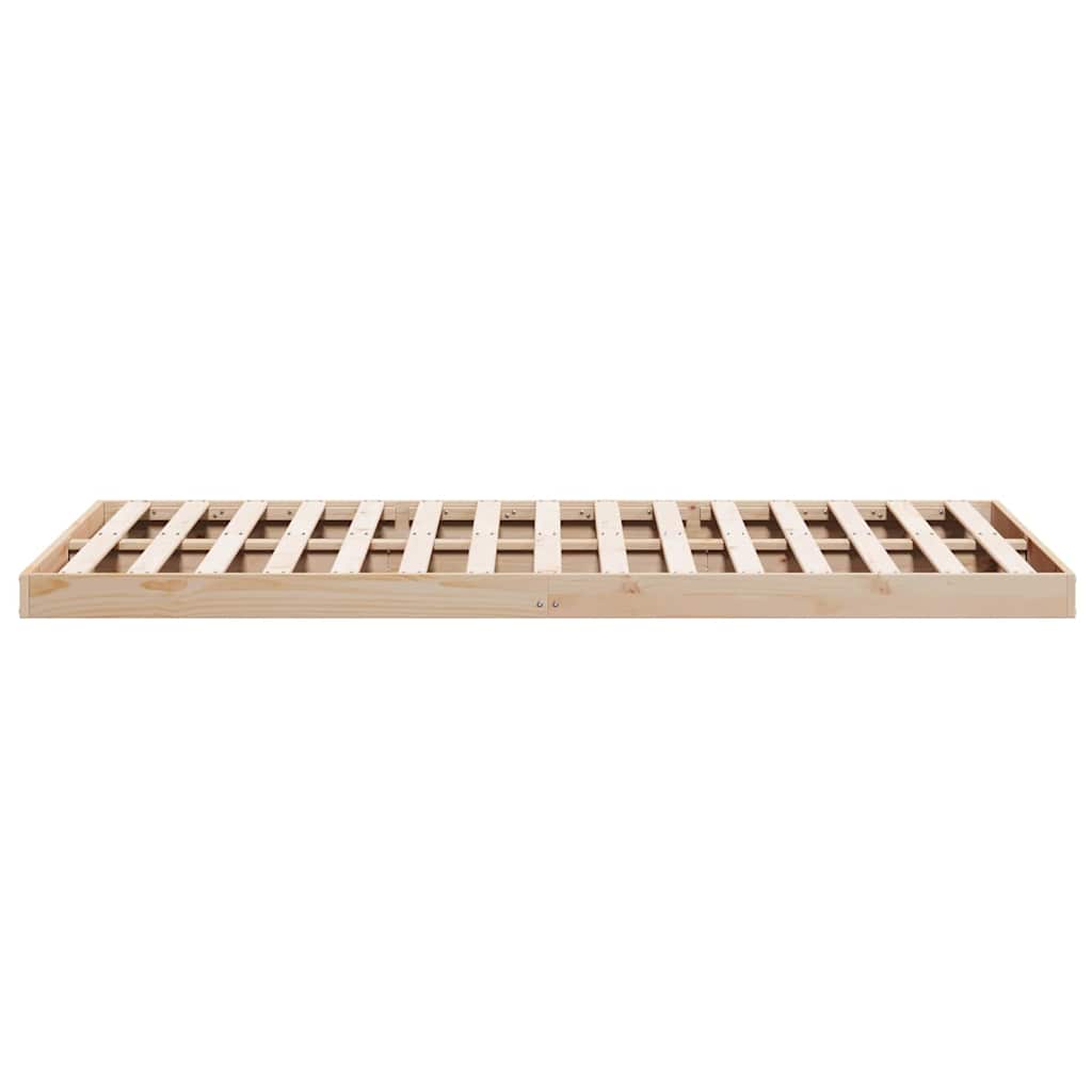 Gulv seng ramme Naturfarvet 160 x 220 cm Massiv fyrretræ