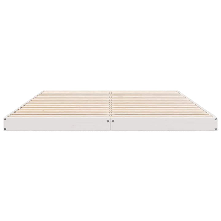 Gulv seng ramme Hvid 160 x 220 cm Massiv fyrretræ