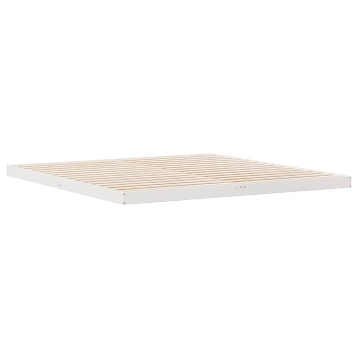 Gulv seng ramme Hvid 180 x 220 cm Massiv fyrretræ