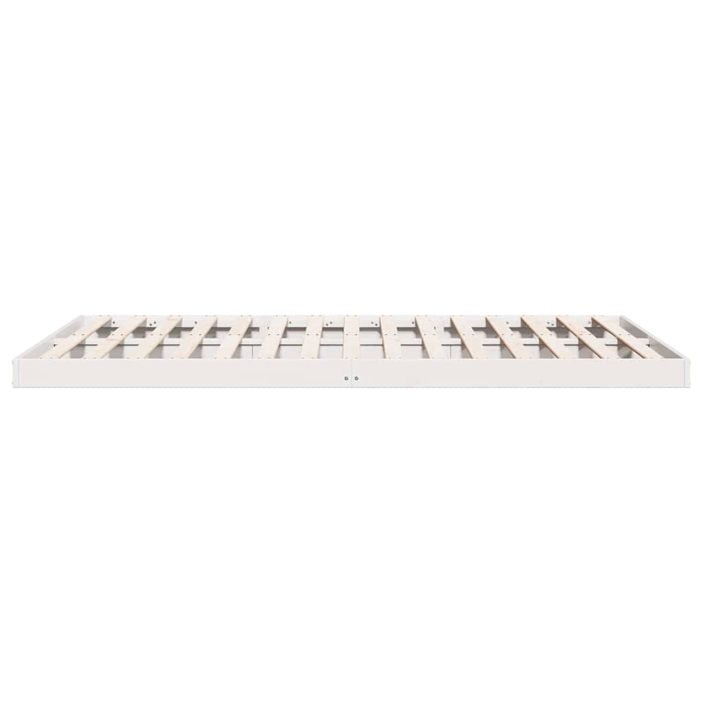 Gulv seng ramme Hvid 180 x 220 cm Massiv fyrretræ
