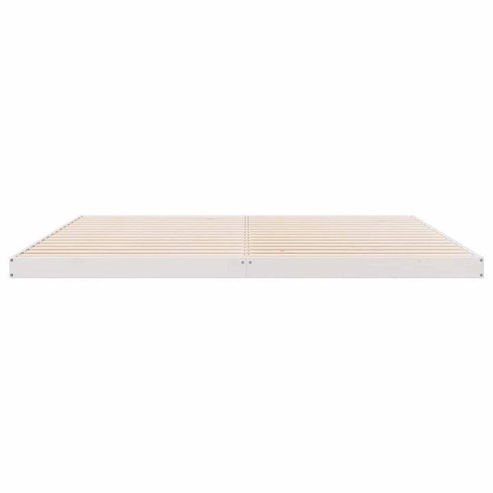 Gulvsengramme Hvid 200 x 220 cm Massiv fyrretræ