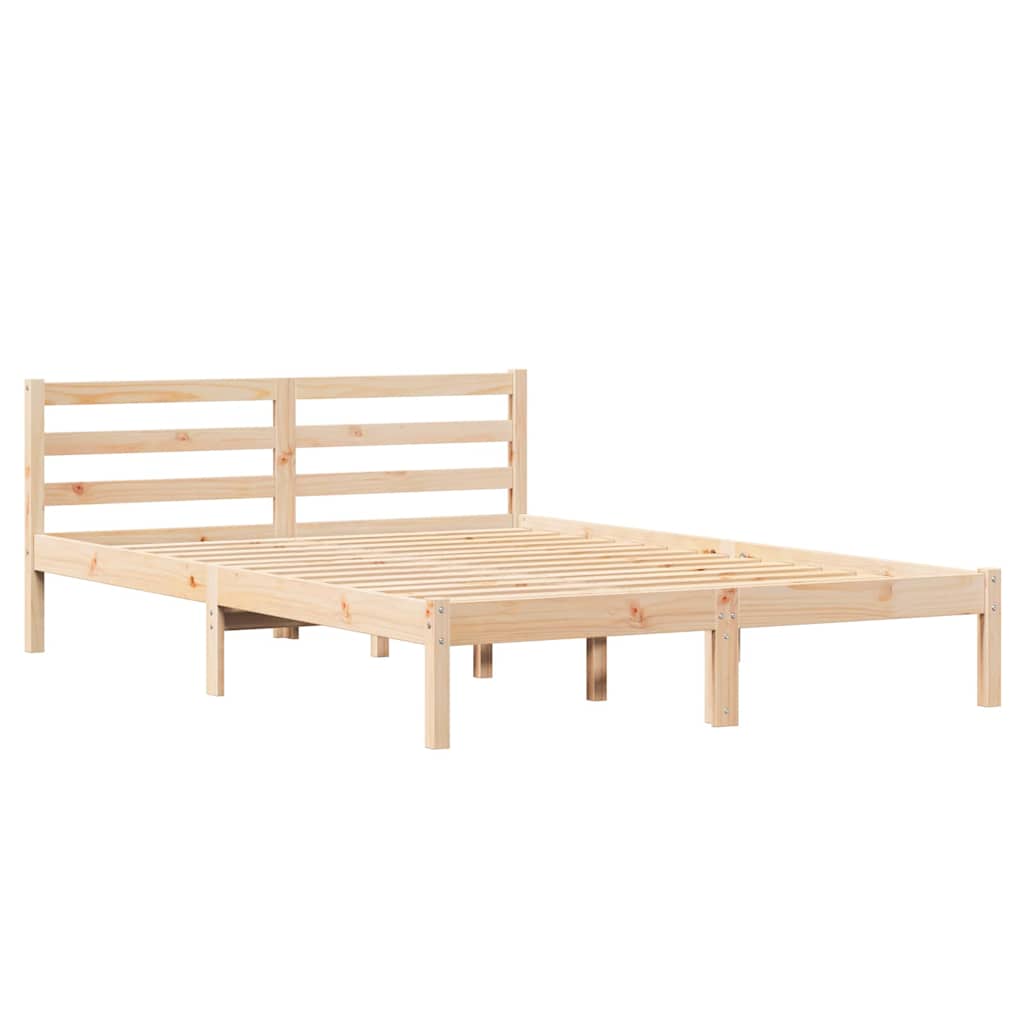 Sengestel Brun 215,5 x 145,5 x 69,5 cm Massivt fyrretræ