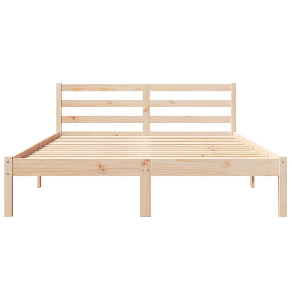 Sengestel Brun 215,5 x 145,5 x 69,5 cm Massivt fyrretræ