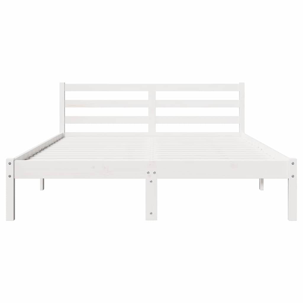 Sengestel Hvid 215,5 x 165,5 x 69,5 cm Massivt fyrretræ