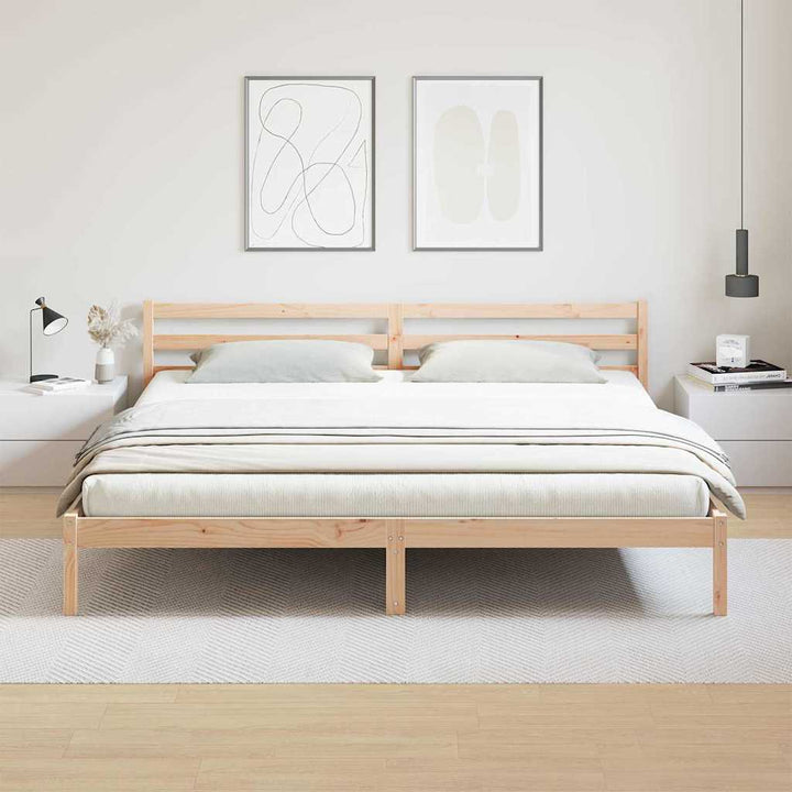 Sengestel Brun 215,5 x 205,5 x 69,5 cm Massivt fyrretræ