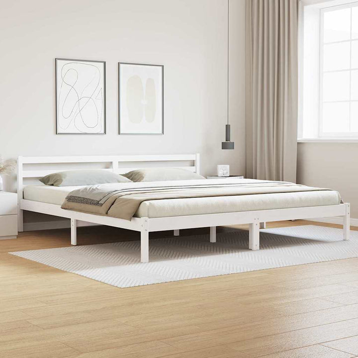 Sengestel Hvid 215,5 x 205,5 x 69,5 cm Massivt fyrretræ