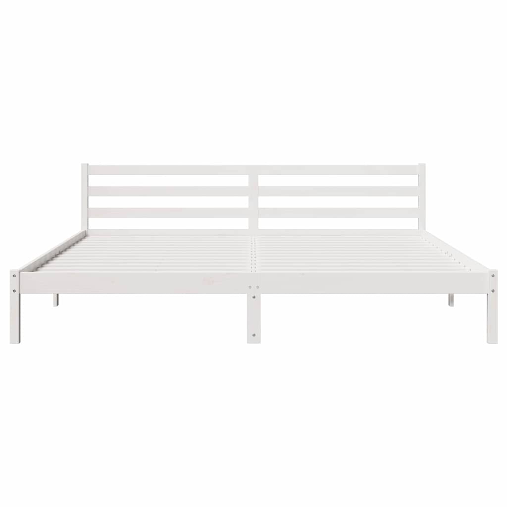 Sengestel Hvid 215,5 x 205,5 x 69,5 cm Massivt fyrretræ