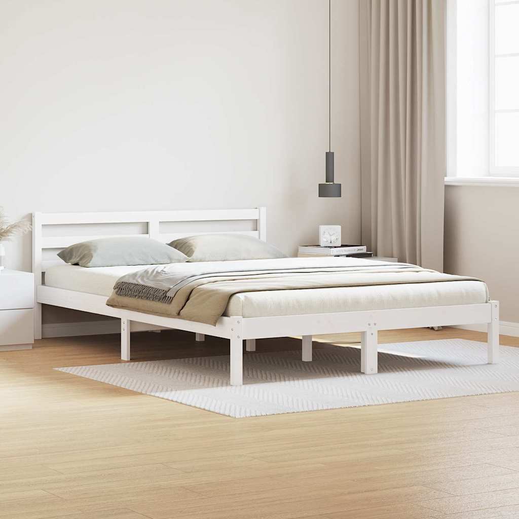 Sengestel Hvid 225,5 x 145,5 x 69,5 cm Massivt fyrretræ