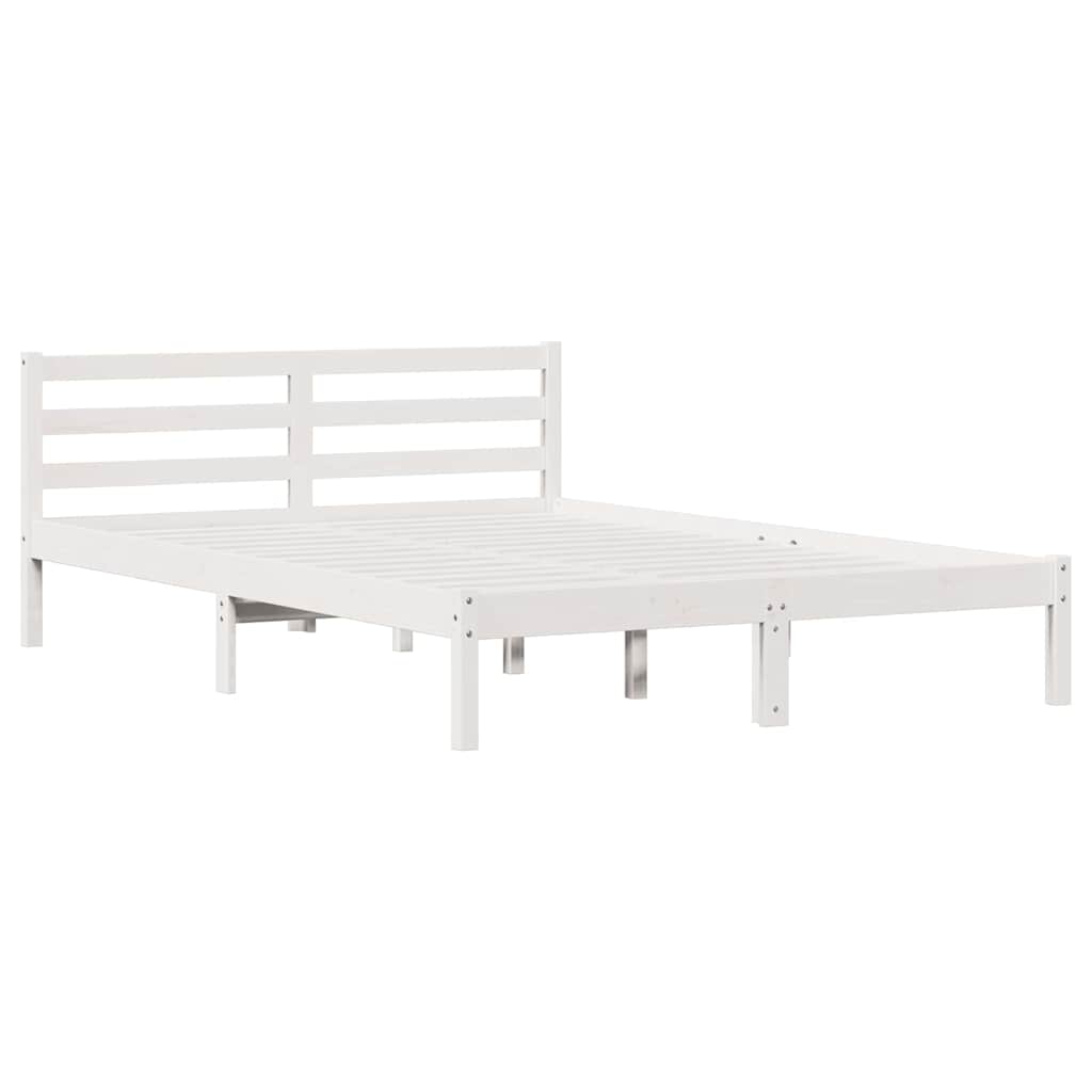 Sengestel Hvid 225,5 x 145,5 x 69,5 cm Massivt fyrretræ