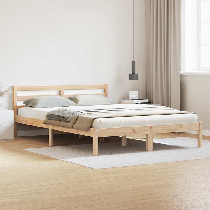 Sengestel Brun 225,5 x 165,5 x 69,5 cm Massivt fyrretræ