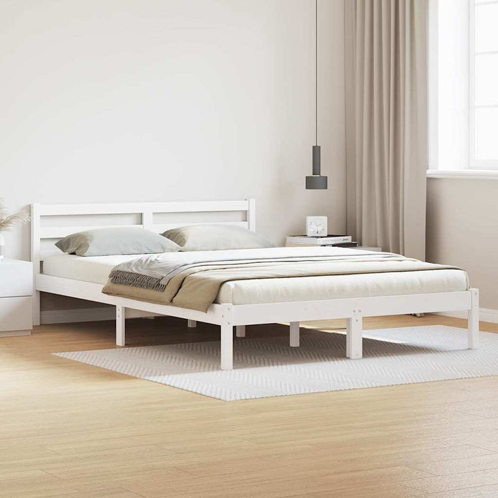 Sengestel Hvid 225,5 x 165,5 x 69,5 cm Massivt fyrretræ