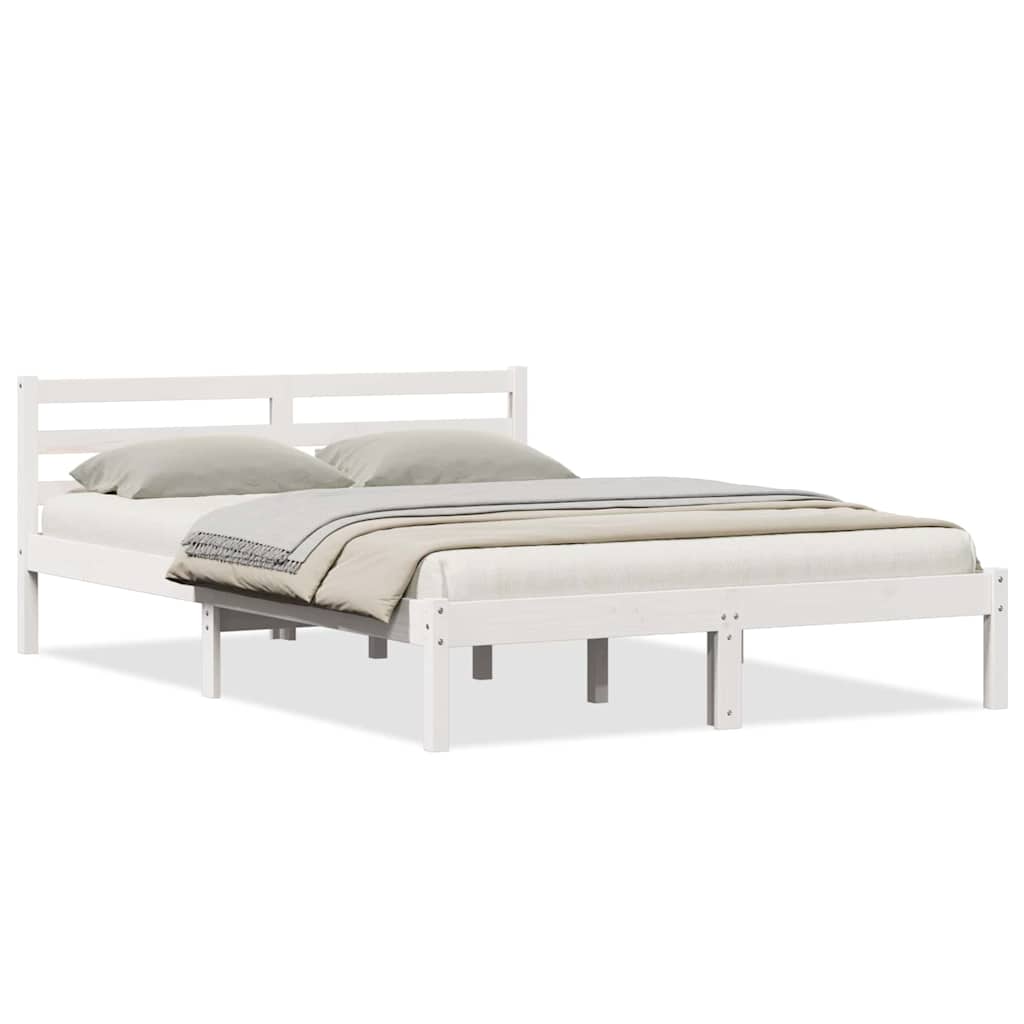 Sengestel Hvid 225,5 x 165,5 x 69,5 cm Massivt fyrretræ