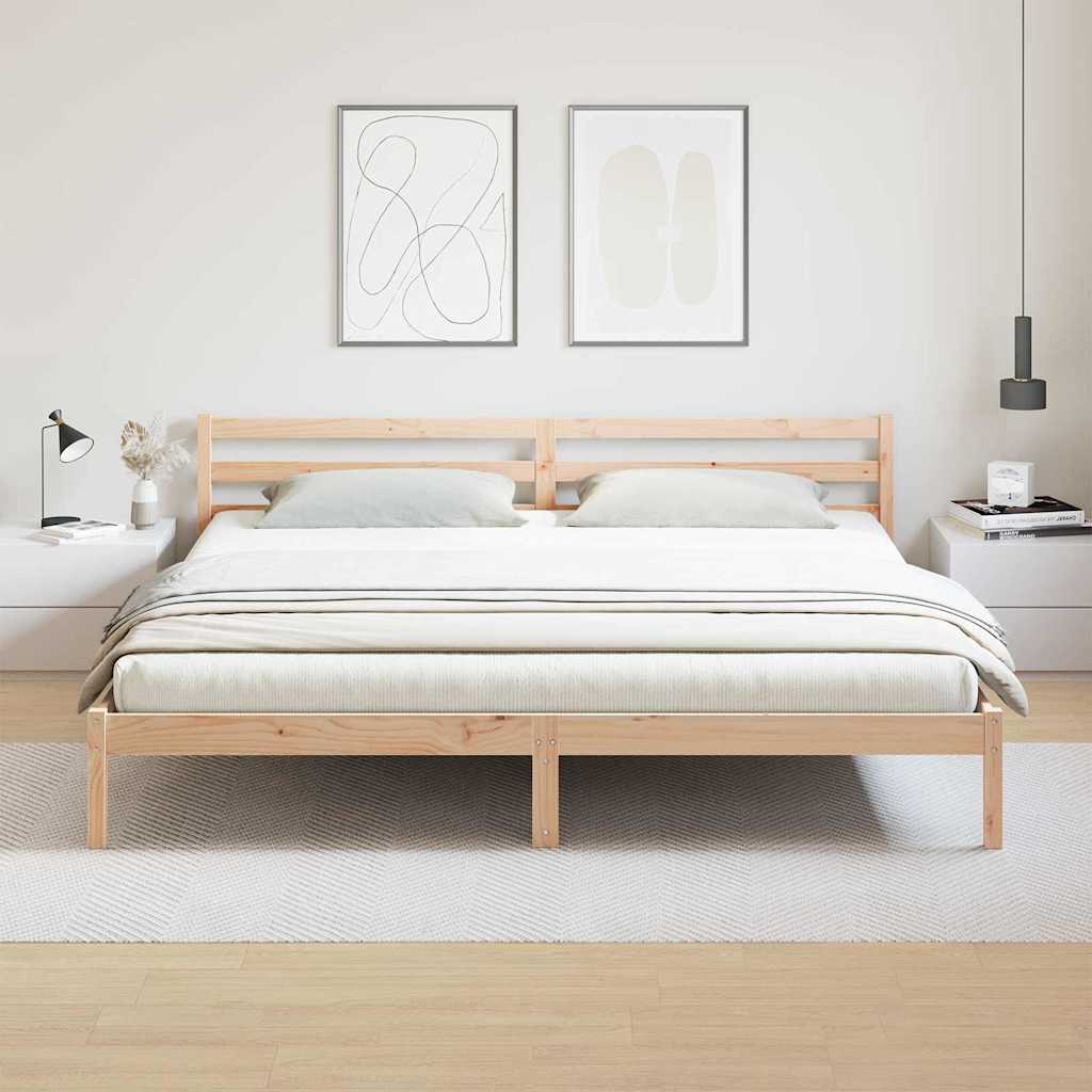 Sengestel Brun 225,5 x 185,5 x 69,5 cm Massivt fyrretræ