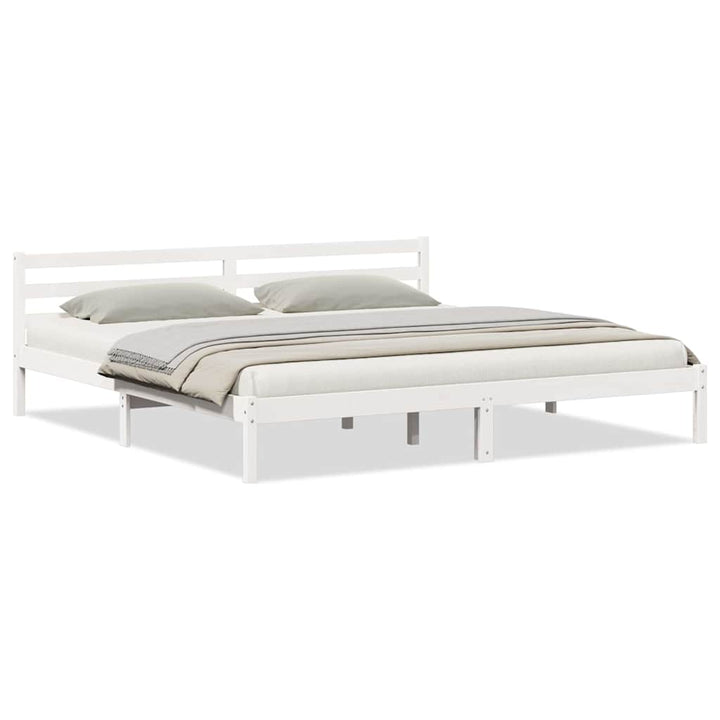 Sengestel Hvid 225,5 x 185,5 x 69,5 cm Massivt fyrretræ