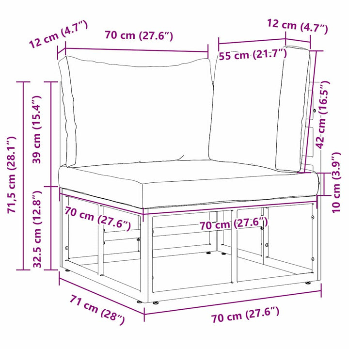 Udendørs Møbler Metal Sort og Anthracit 71,5 x 71,5 x 71 cm