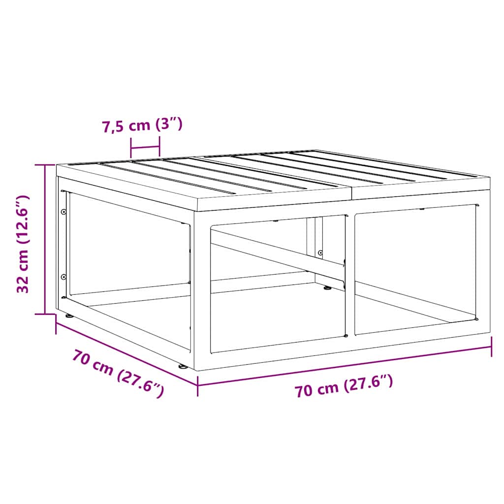 Udendørs Møbler Metal Sort 70 x 70 x 32 cm