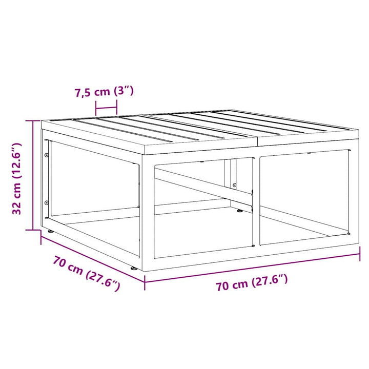 Udendørs Møbler Metal Sort 70 x 70 x 32 cm