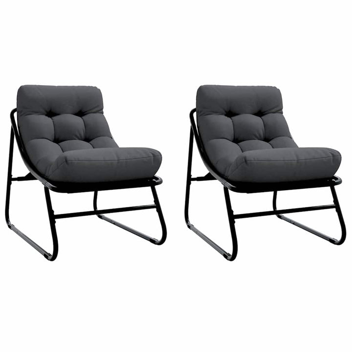 Havemøbler 2 pcs Sort 60,5 x 81 x 71 cm Pulverlakeret stål