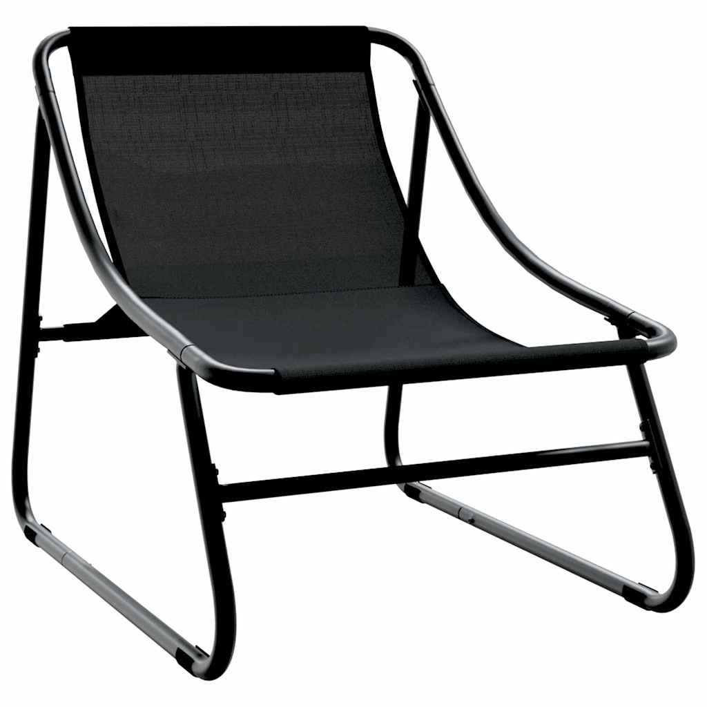 Havemøbler 2 pcs Sort 60,5 x 81 x 71 cm Pulverlakeret stål