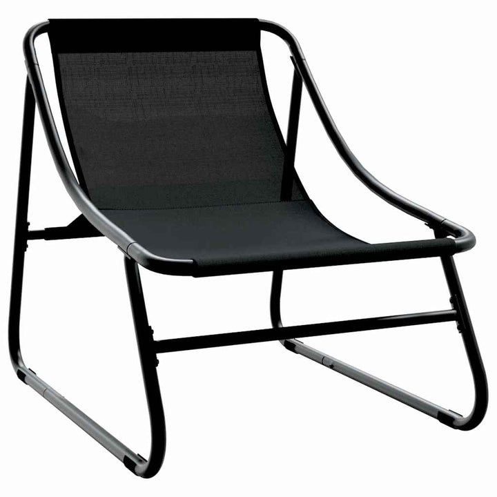 Havemøbler 2 pcs Sort 60,5 x 81 x 71 cm Pulverlakeret stål
