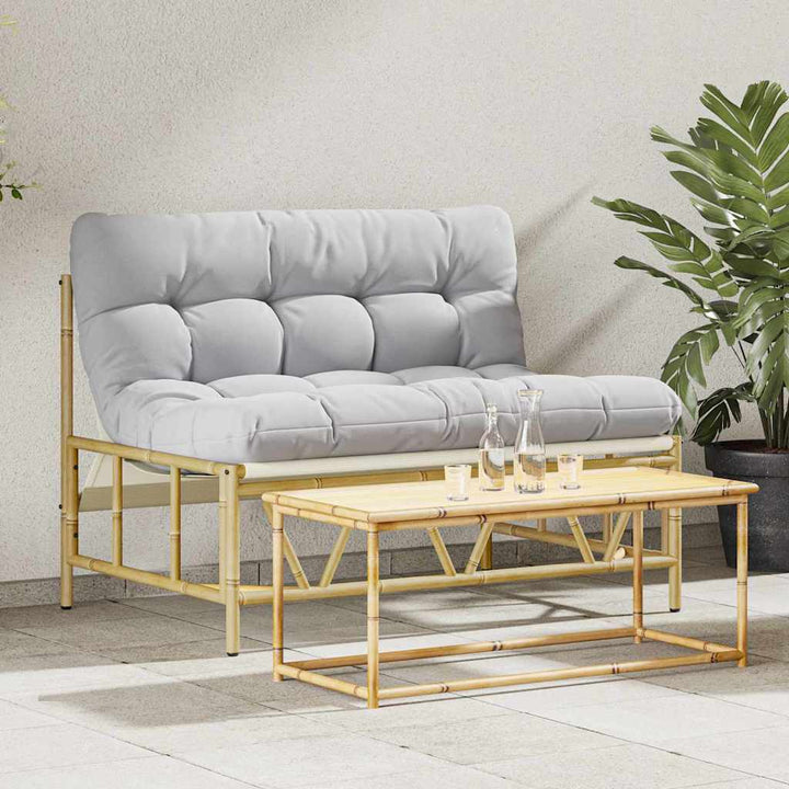 Udendørs siddepladser med pude Lysegrå 110 x 74,5 x 71 cm Stål