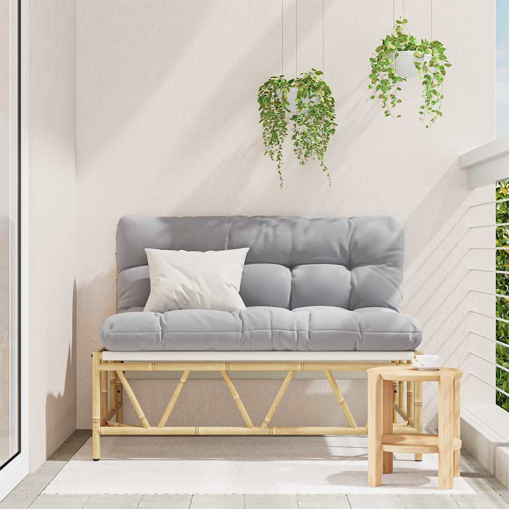 Udendørs siddepladser med pude Lysegrå 110 x 74,5 x 71 cm Stål