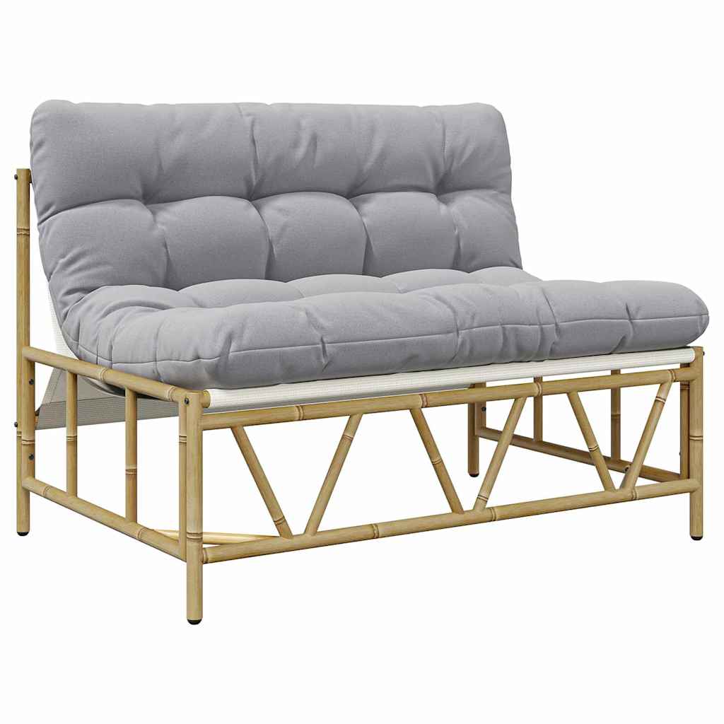 Udendørs siddepladser med pude Lysegrå 110 x 74,5 x 71 cm Stål