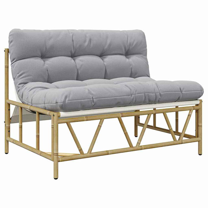 Udendørs siddepladser med pude Lysegrå 110 x 74,5 x 71 cm Stål