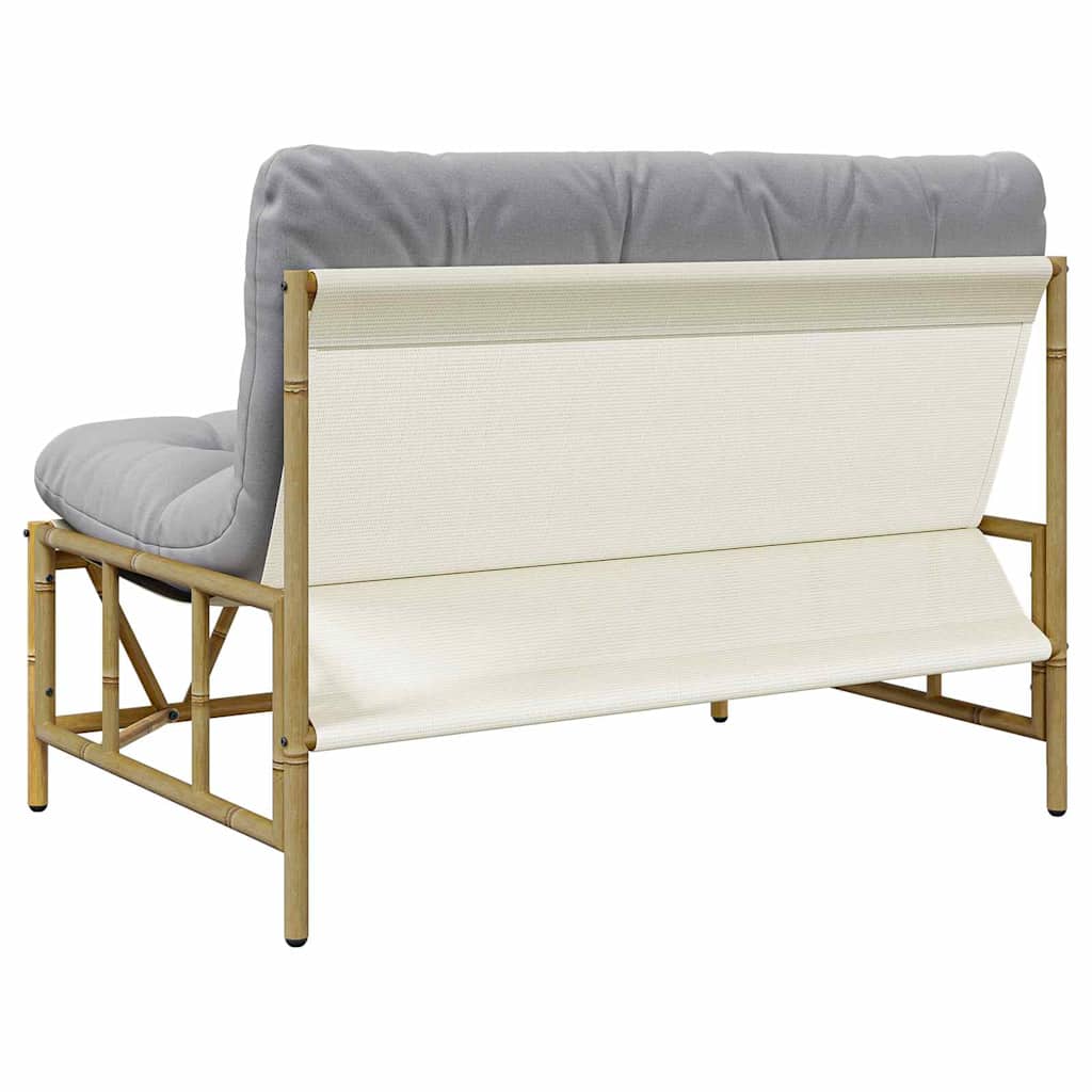 Udendørs siddepladser med pude Lysegrå 110 x 74,5 x 71 cm Stål