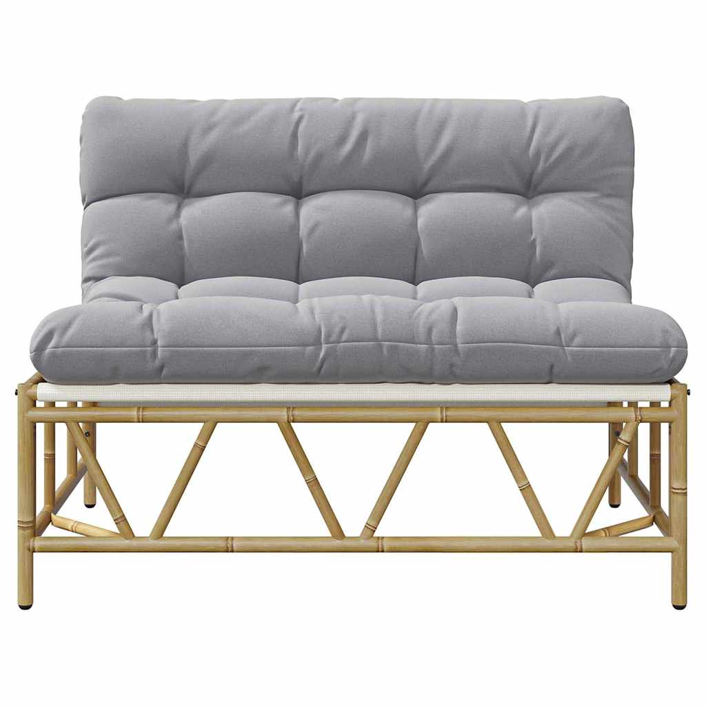 Udendørs siddepladser med pude Lysegrå 110 x 74,5 x 71 cm Stål