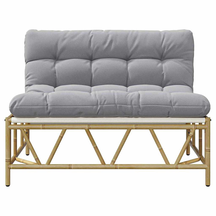 Udendørs siddepladser med pude Lysegrå 110 x 74,5 x 71 cm Stål
